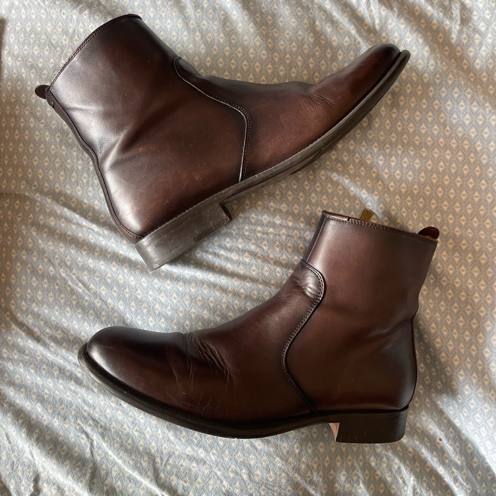 Chocolate Chelsea Boot with Gold Hardware